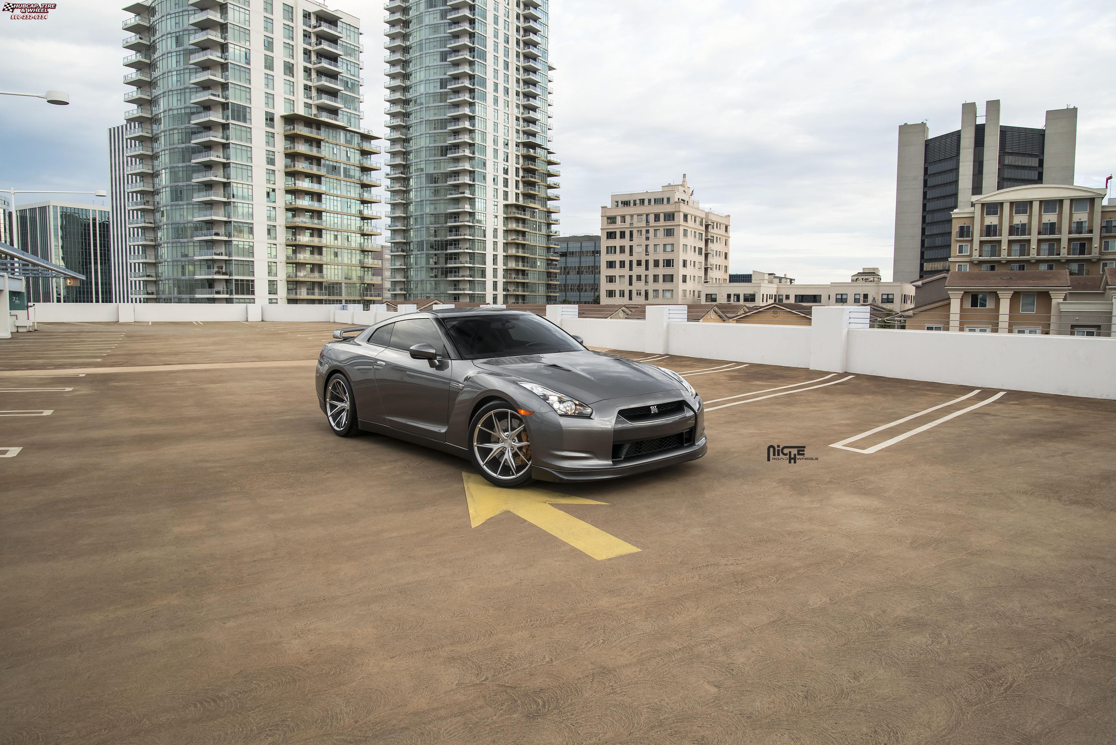 vehicle gallery/nissan gt r niche misano 20x10  Brused Face | Hi Luster Polished Windows wheels and rims